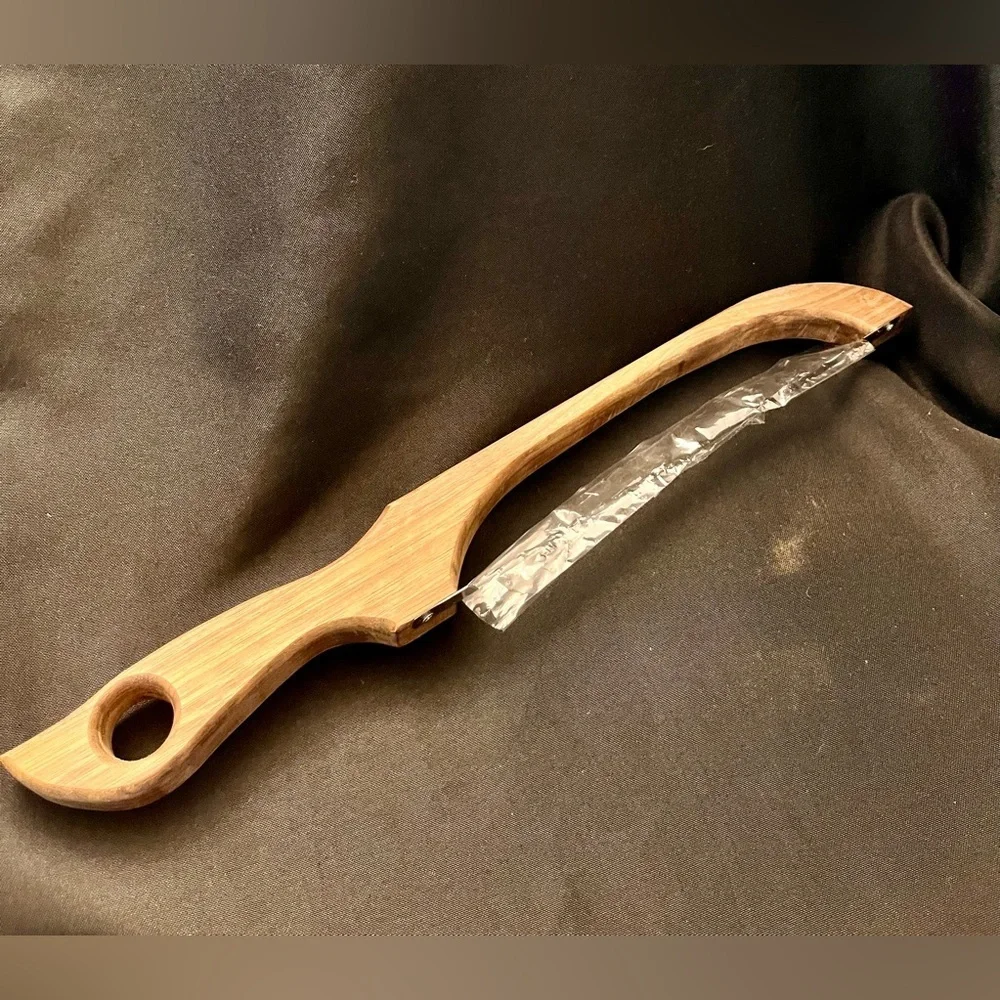Handmade Oak Cutting Board & Bread Bow Knife Set New Sourdough Slicer Gift Set